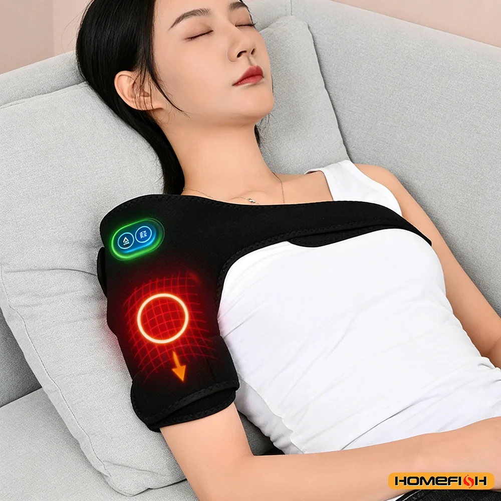 Smart Heated Massage Brace for Shoulder - Support with Graphene Heating & Pulse Vibration for Joint & Muscle Massage image 4