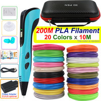 2025 Creative 3D Printing Pen Set 3D Pen with LCD Display Power Adapter Storage Box Color PLA Silk Kdis Birthday Christmas Gift