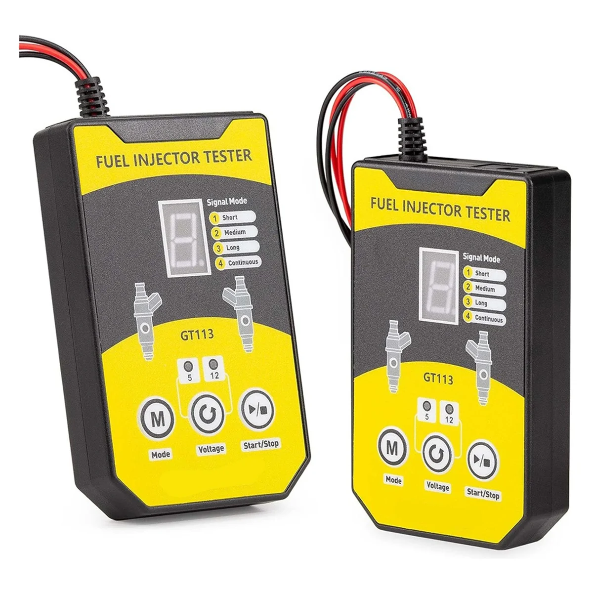 A002 Fuel Injector Tester Cleaner Kit, 8 Pulse Modes Injector Tester 6 Size Cleaning Adapters 12V/5V Output Power Drive
