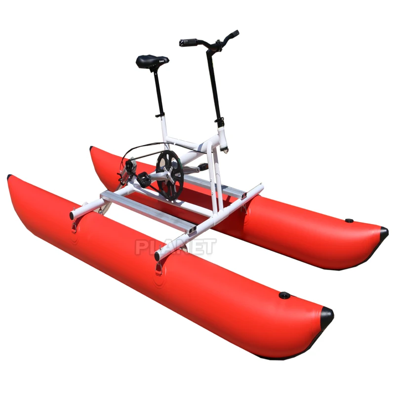 Dwuosobowy rower wodny z pontonami z PVC, nadmuchiwany rower wodny z pedałami, pontonowy rower wodny na sprzedaż