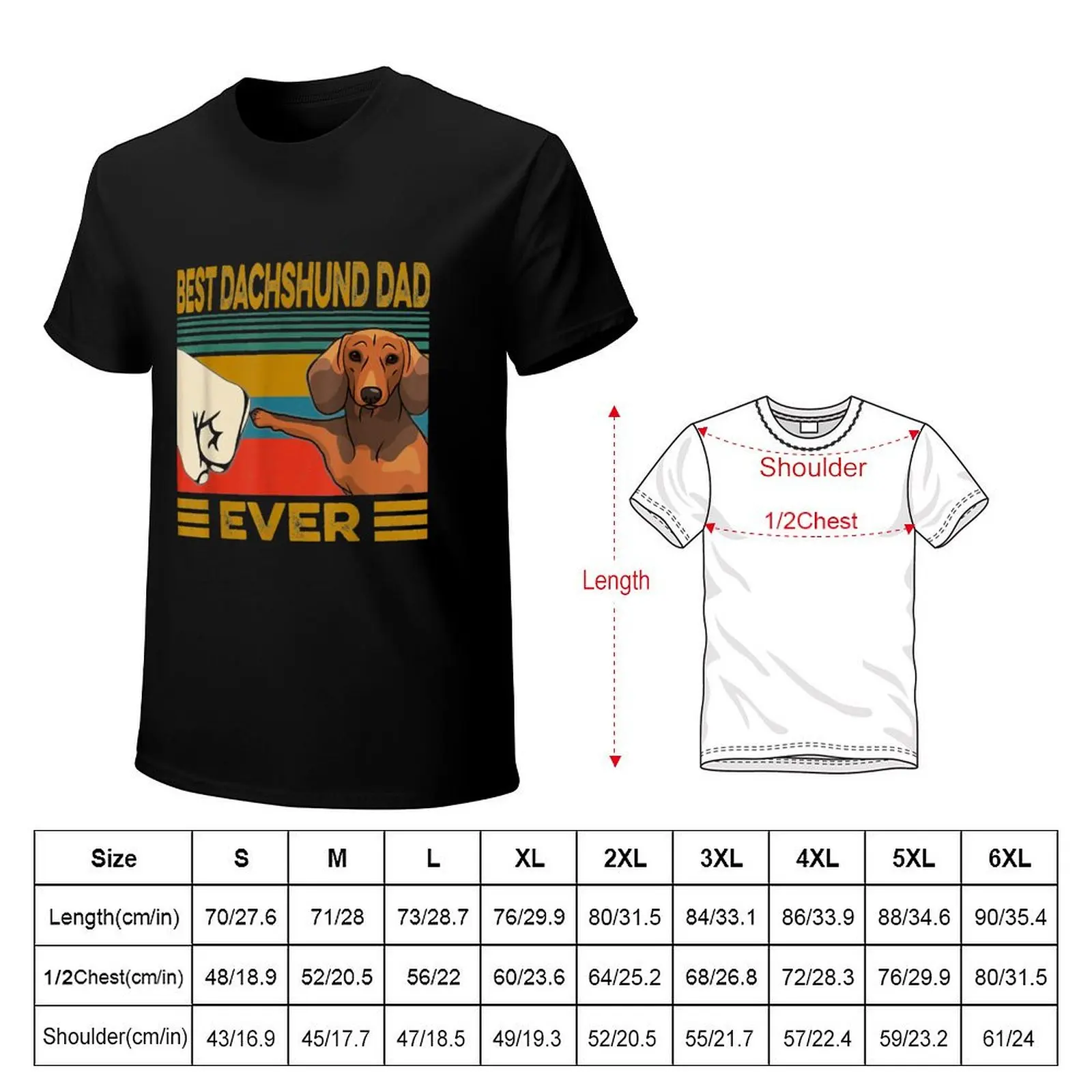 Best Dachshund Dad Ever T-Shirt boys animal print plus size tops mens graphic t-shirts big and tall