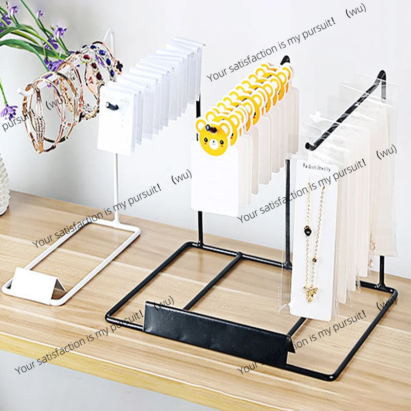 Iron Bracket Jewelry Display Rack Household Desktop Decoration Earrings Necklace Storage Headrope String Organizing Rack