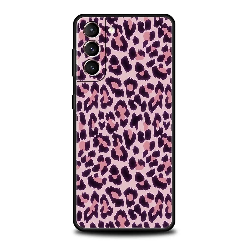 Phone Case For Samsung Galaxy S24 S23 S22 Ultra S20 S21 FE 5G S10 S9 Plus S10E S8 S7 Edge Silicone Cover Leopard Cheetah print
