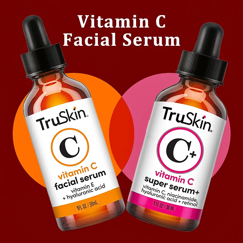 

TruSkin 2PCS SET Vitamin C Face Serum Niacinamide Retinol Hyaluronic Vitamin E Brightening Dark Spots Even Skin Tone Firming