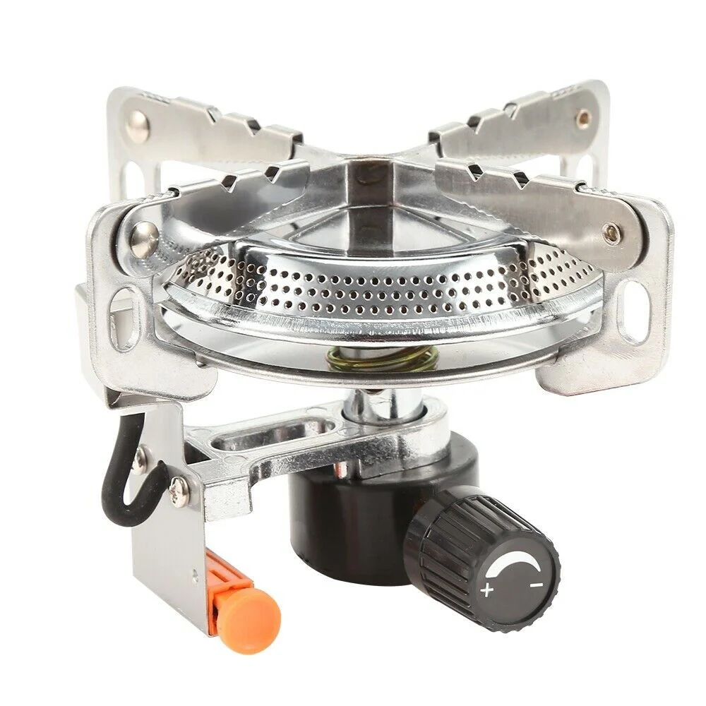 Cabezal de estufa de Gas para exteriores, portátil, ultraligero, pequeño, electrónico, de acero inoxidable, para acampar, cocinar, Picnic, senderismo, utensilios de cocina