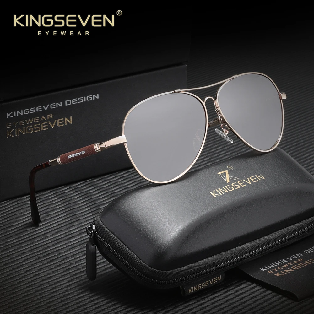 KINGSEVEN خمر الكلاسيكية الطيار النظارات الشمسية النساء الرجال نظارات القيادة نظارات واقية UV400 الاستقطاب إطار كبير النظارات