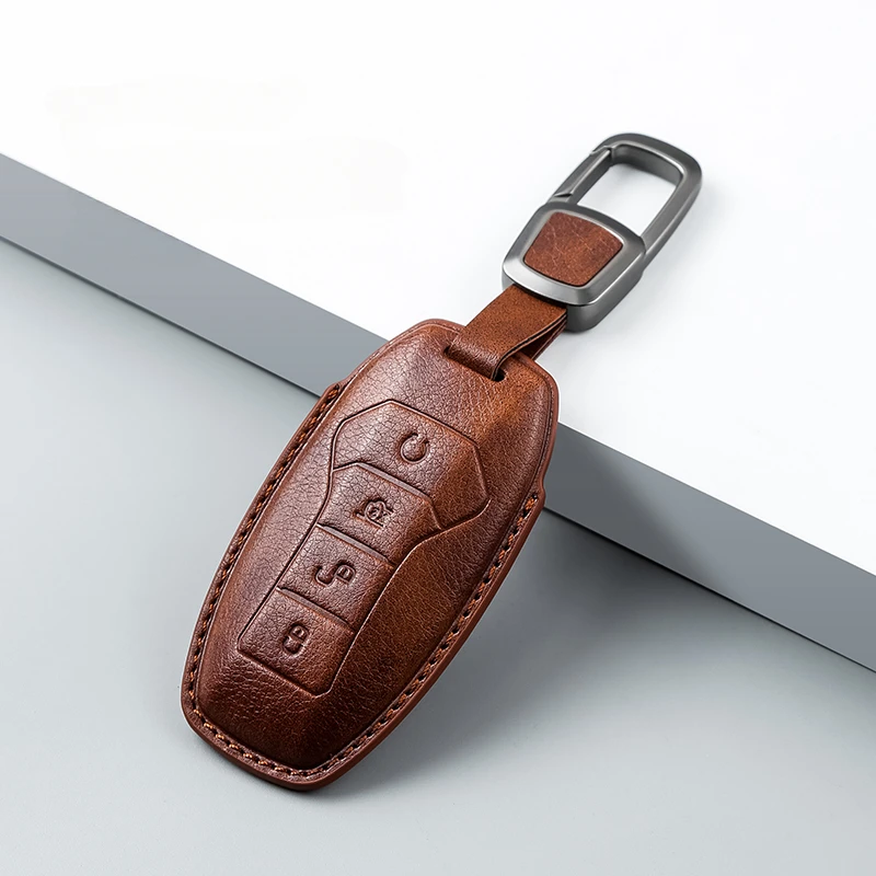 For BYD Dolphin Qin plus dmi Han ev Song pro Yuan plus Tang dmi Frigate 07 Full leather keycase Simple key chain