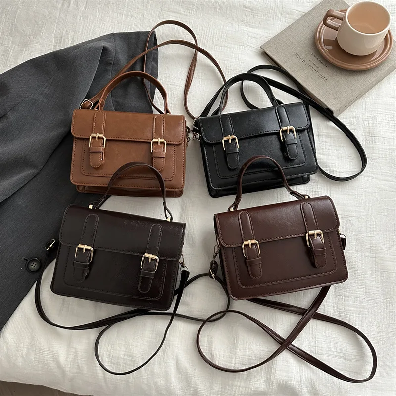 حقيبة نسائية 2023New العصرية الرجعية حقيبة المتخصصة عالية الشعور بلون Crossbody حقيبة مربعة صغيرة دروبشيبينغ