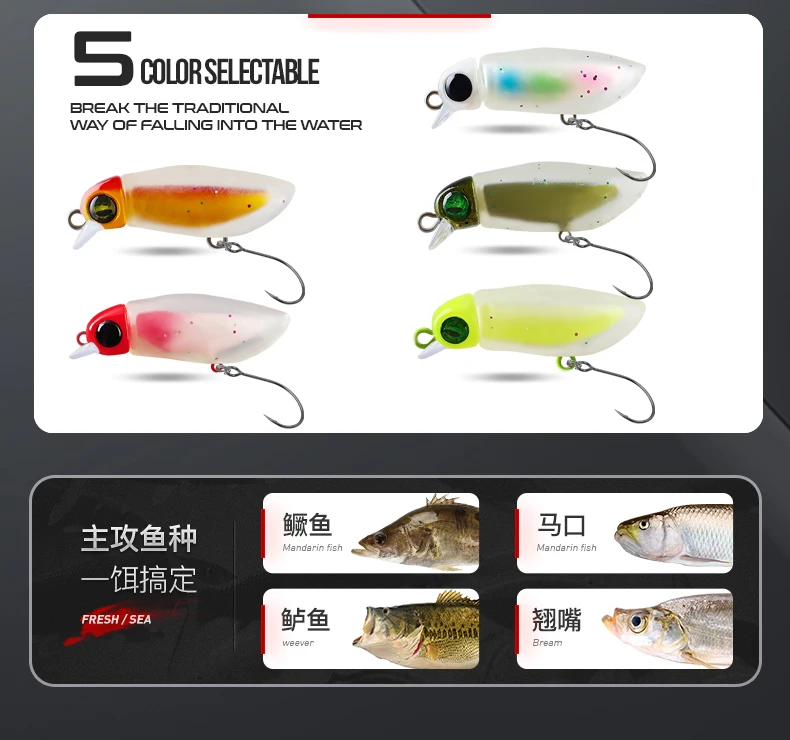 TAIYU Leuchtende Angelköder Micro Minnow Harte Köder 2,3 g Spinner Kunstköder Topwater Crankbait Tackle für Barschforelle – Detail 4