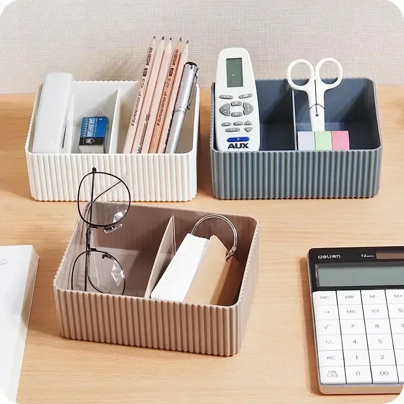 1pc 2Grid Makeup Storage Box Plastic Home Office Bathroom Storage Box Desktop Sundries Organizer Case Cosmetic Closet Bin Holder