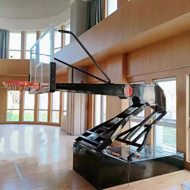 

Indoor Fiba Approved Portable Basketball Hoop Stand Professional 10 ft Height Adjustable Movable Basketball Pole for Adult