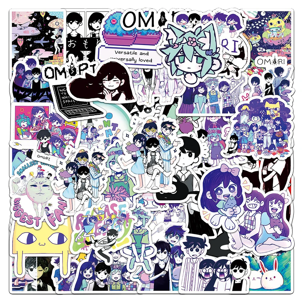 10/30/50pcs gioco Omori Cartoon Stickers Cute Anime Graffiti Sticker custodia per telefono fai da te bottiglia d'acqua bagagli decalcomania divertente per bambini giocattolo