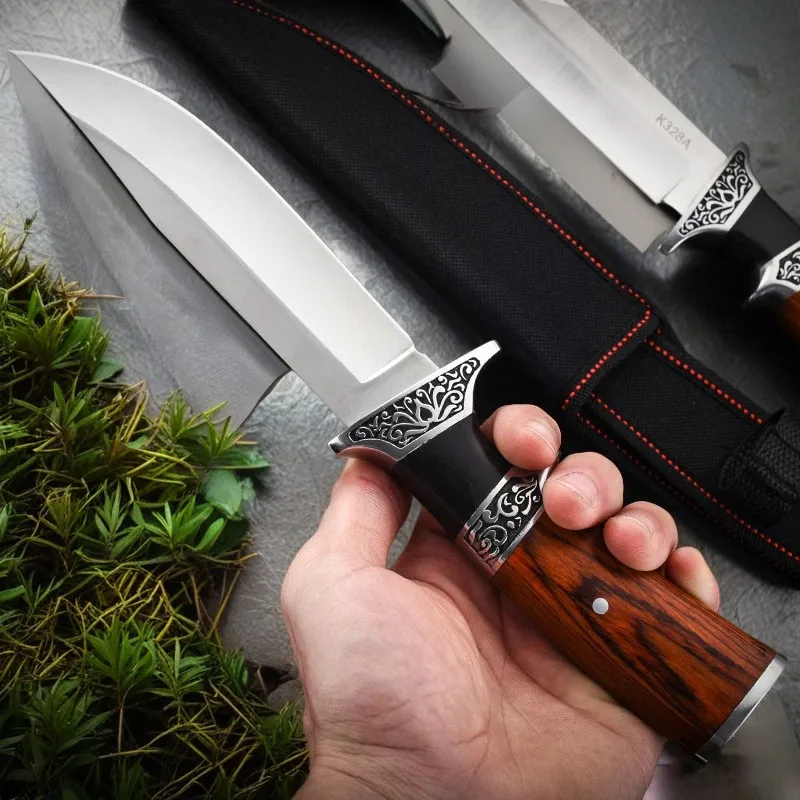 Knife High-end Colored Wood Handle Boning Knife Cutting Meat Cutter Outdoor Knife Kitchen Camping Knife