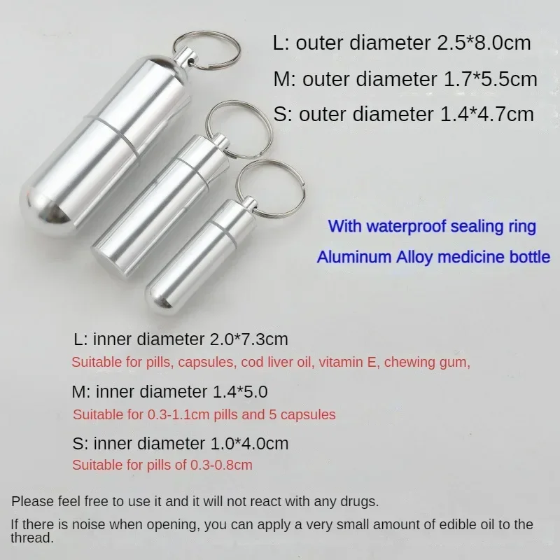 مقاوم للماء الألومنيوم حبة صندوق حالة زجاجة مخبأ المخدرات حامل للسفر التخييم الحاويات المفاتيح صندوق دواء الرعاية الصحية