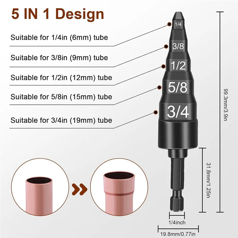 5-In-1 HVAC Repair Tool, 2PCS Air Conditioner Copper Pipe Tube Expander Soft Copper Tubing Swaging Tool Easy Install