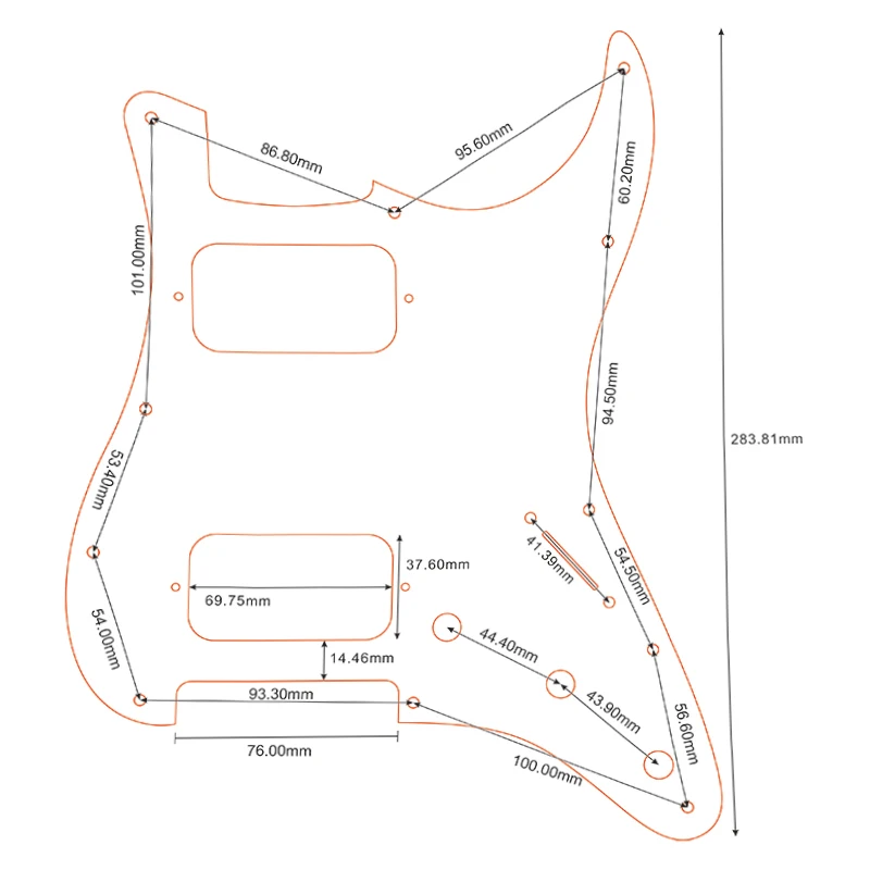 Pleroo Custom Guitar Parts - For 72\' 11 Screw Hole Standard St HH Humbuckers Pickups Guitar Pickguard Scratch Plate