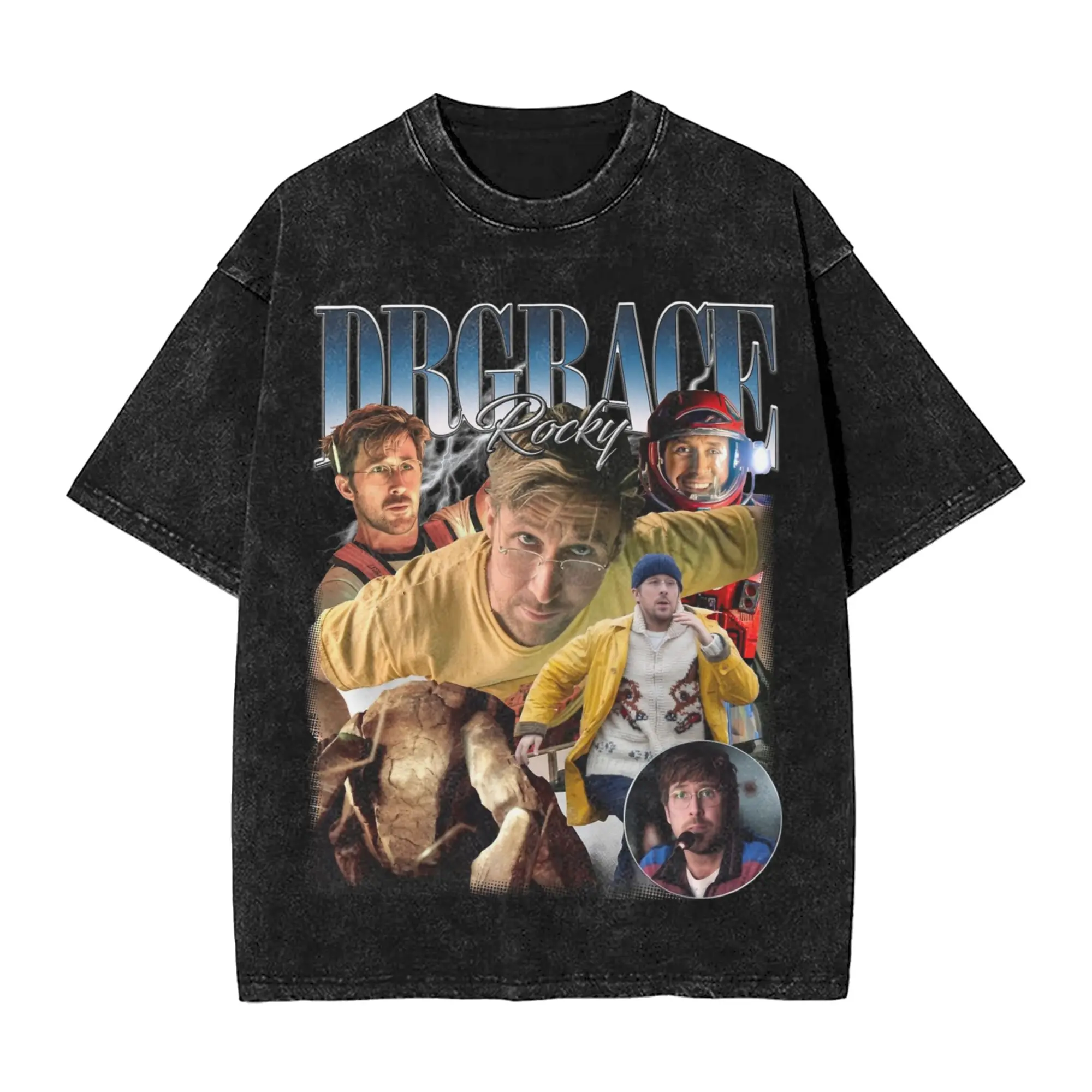 Ryland Grace Project Hail Mary Washed T Shirts Streetwear Vintage T-Shirts Ryan Gosling Tees for Men Women Short Sleeve Graphic