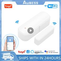 Aubess Tuya Smart WiFi Door Sensor Smart Door Open/Closed Detectors Wifi Window Sensor Smartlife APP Work With Google Home Alexa