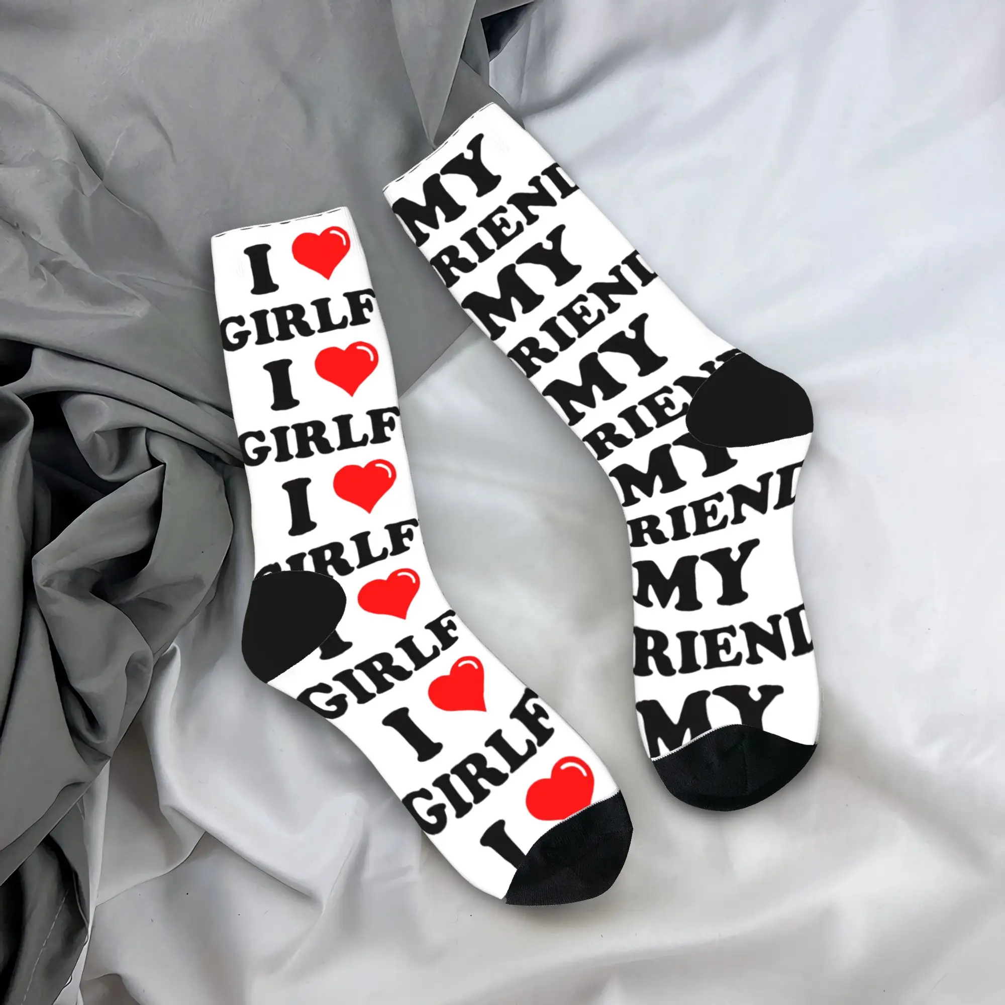 

Мужские носки, чулки «Я люблю свою подругу», весенние забавные качественные носки, противоскользящие носки для спорта на открытом воздухе с графикой