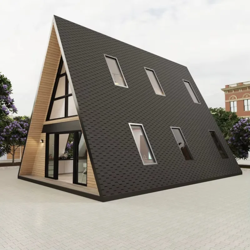 Triangular Modular House Steel Frame Anti-corrosion Wooden Home for Mobile Office Study Base Supporting Accommodation