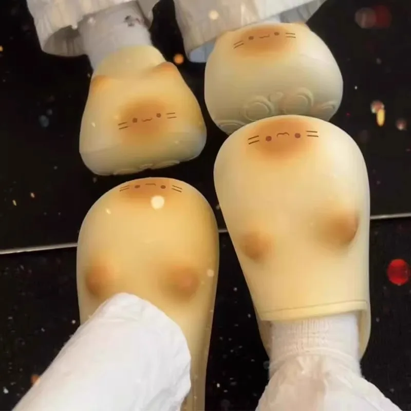 

Водонепроницаемые ультралегкие плюшевые хлопковые тапочки, осенне-зимние нескользящие тапочки с кошачьими лапами, уличная домашняя теплая обувь для пар