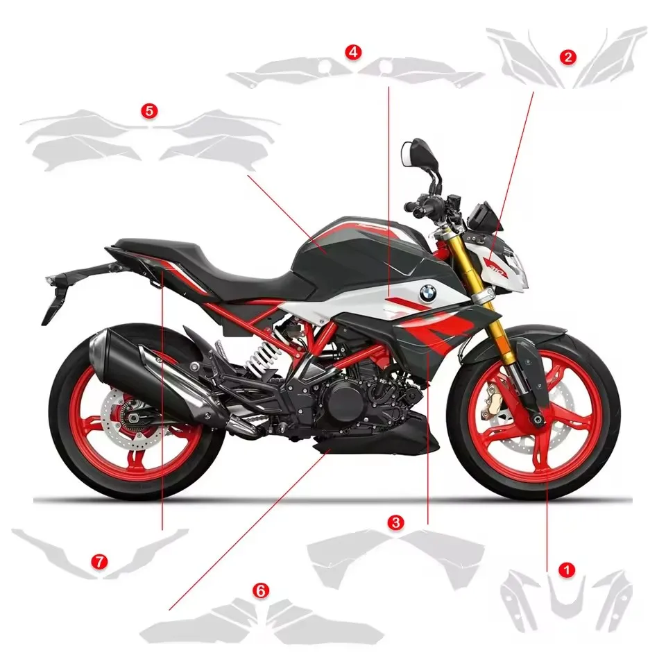 For BMW G 310 R 2021-2026 Motorcycle TPU PPF Anti-scratch Protective Invisible G310R G310 Protective Paint Protective Film