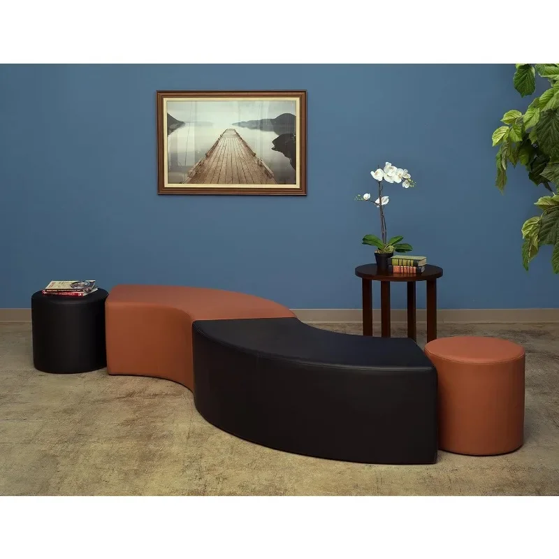 Aurora Curved Ottoman- Black