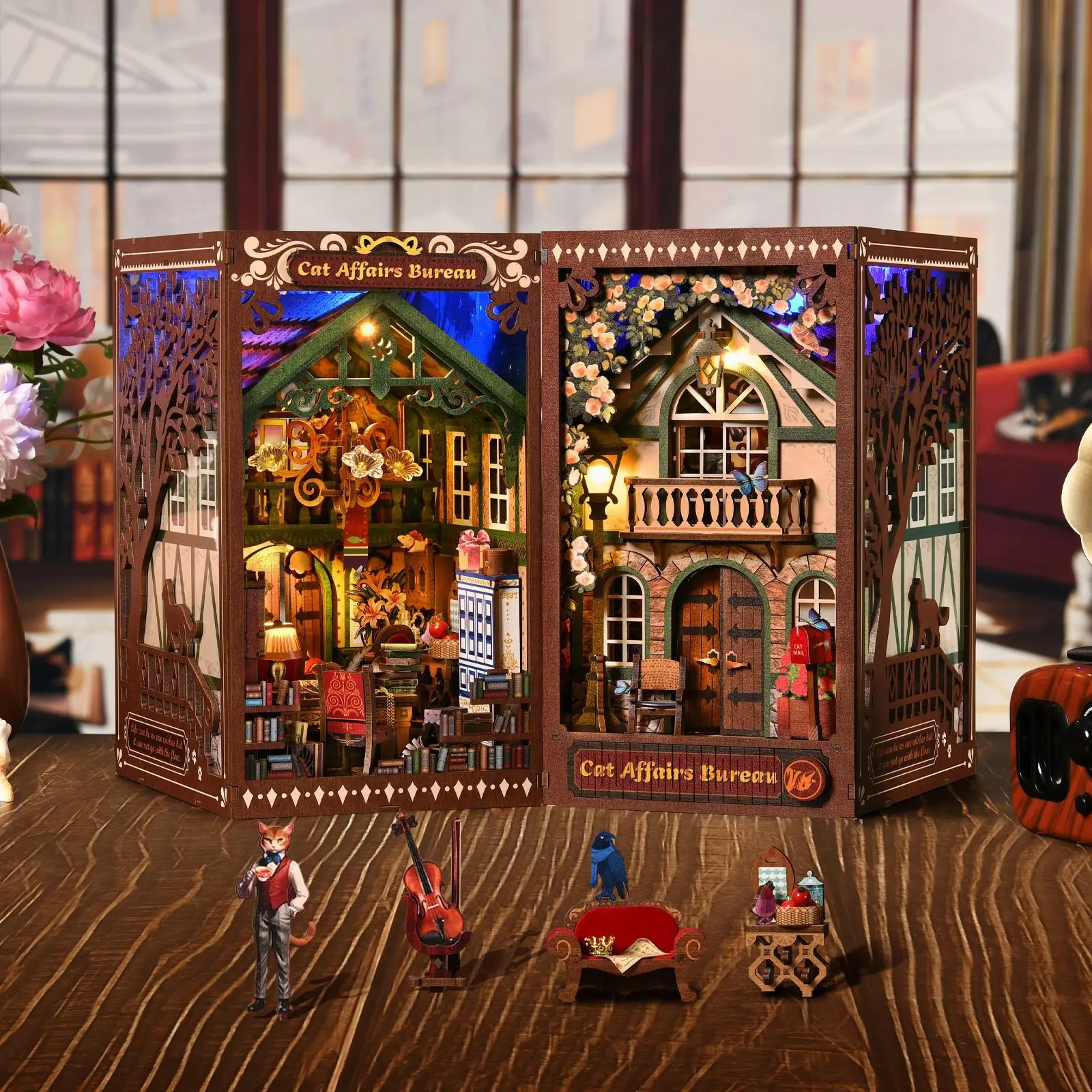 Twilight hut book stand diy hut hand-assembled toy wooden building blocks three-dimensional puzzle house model gift