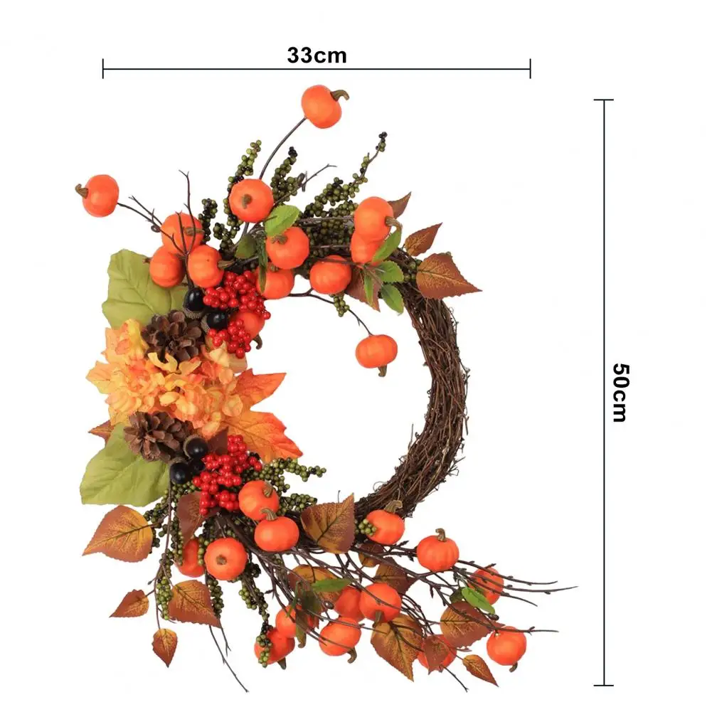 Fall Wreath Indoor Fall Wreath Vibrant Fall Harvest Wreath with Mini Pumpkins Berries for Front Door Home Decor Autumn