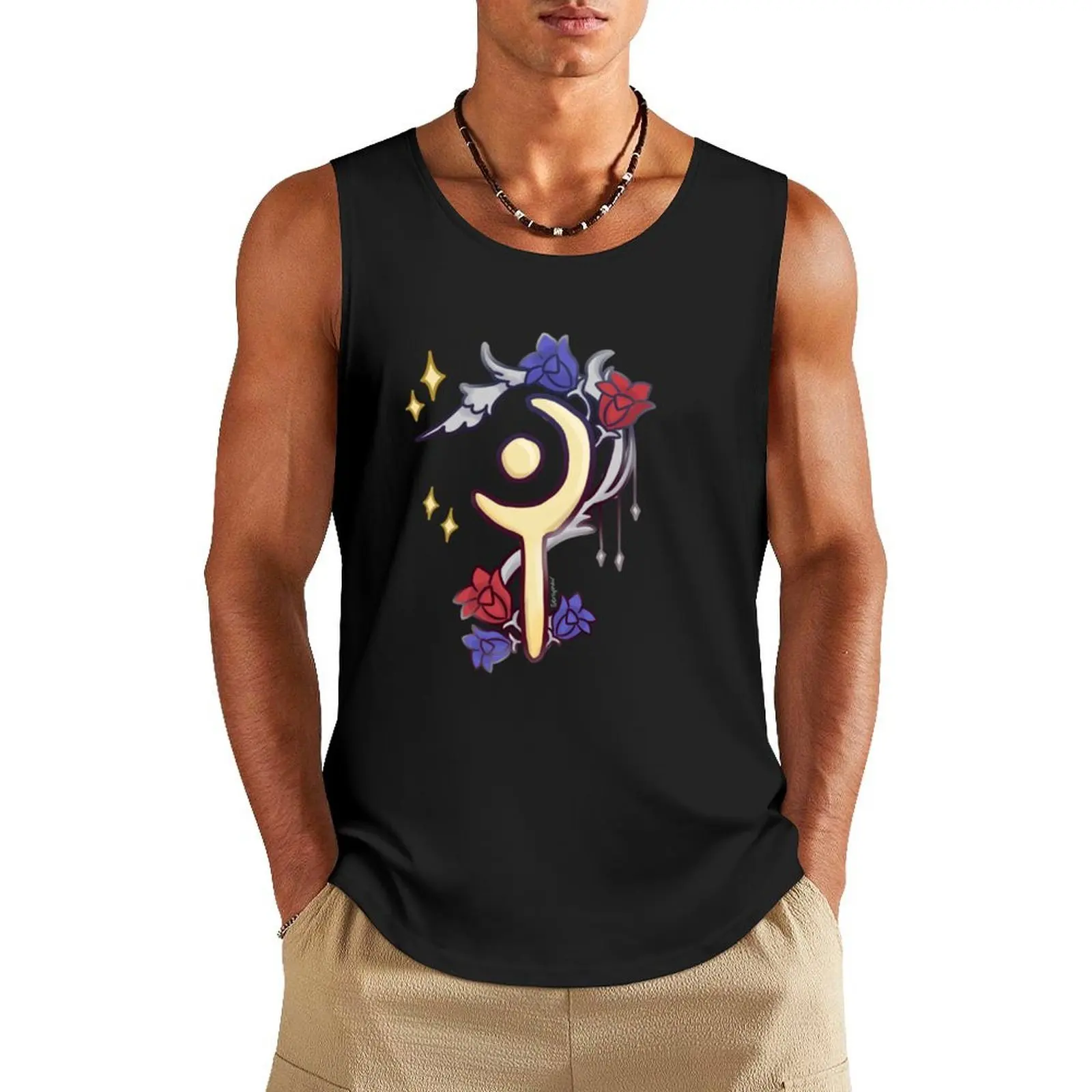 

White Mage Icon FFXIV Tank Top summer clothes man 2025 Gym clothes Men's clothes