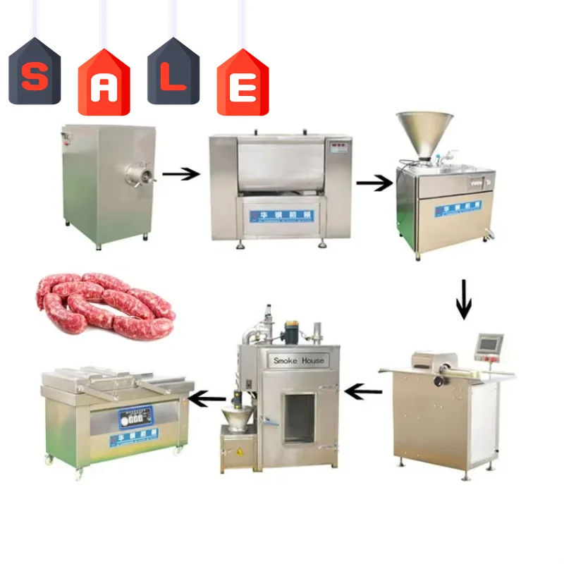 Industrial Sausage Make Line Customized Meat Filling Twisting Smoking Processing Equipment Hot Sale Factory