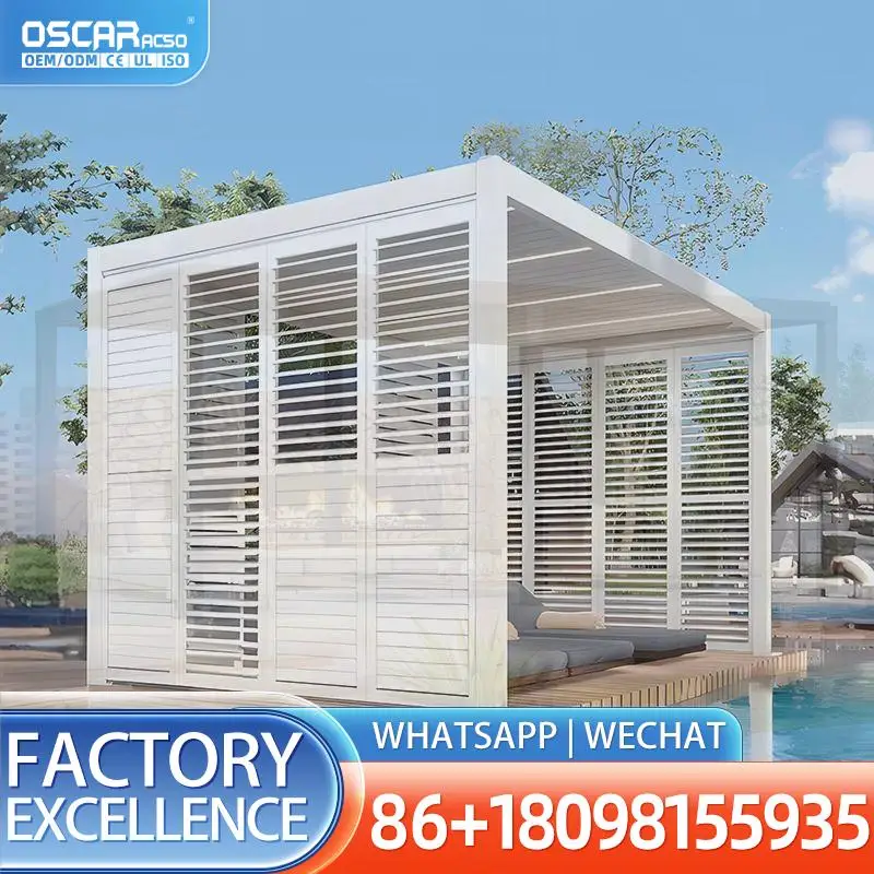 12' * 12' Delivery Price Patio Balcony Modern Pergola Kits with Screens Outdoor Shading Structures for Garden Terrace Backyard p