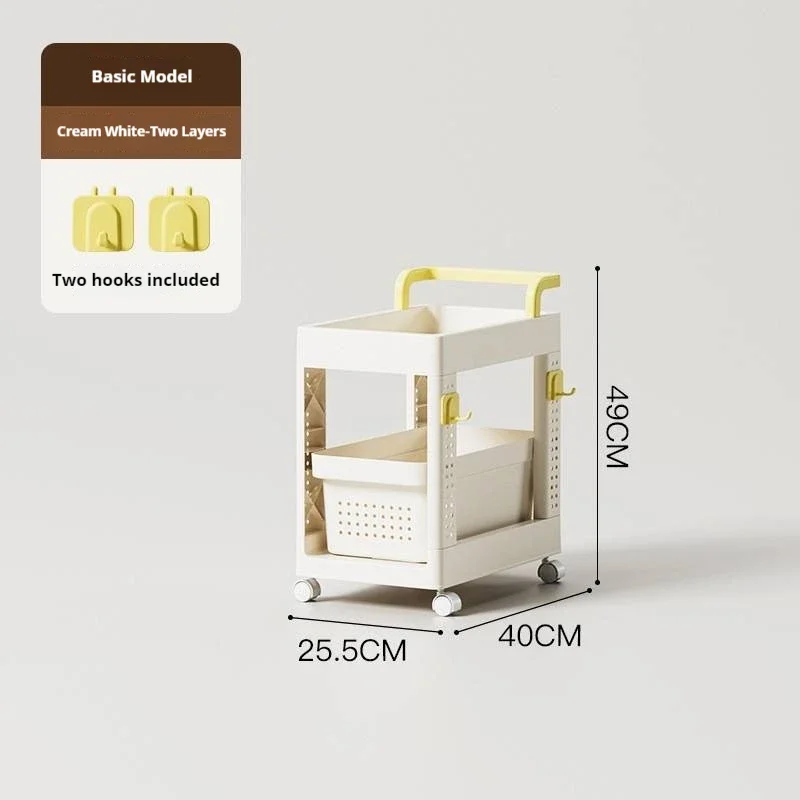 School bag storage rack Movable storage cart Bedroom and kitchen floor storage rack