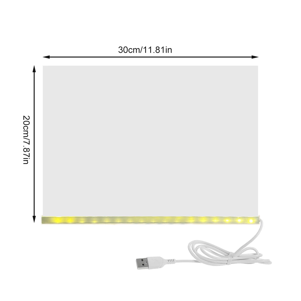 LED Acrylic Table Lamp Note Board Message Board Night Light with 7 Colors Pen Erasable Drawing Board USB Desk Light Home Decor