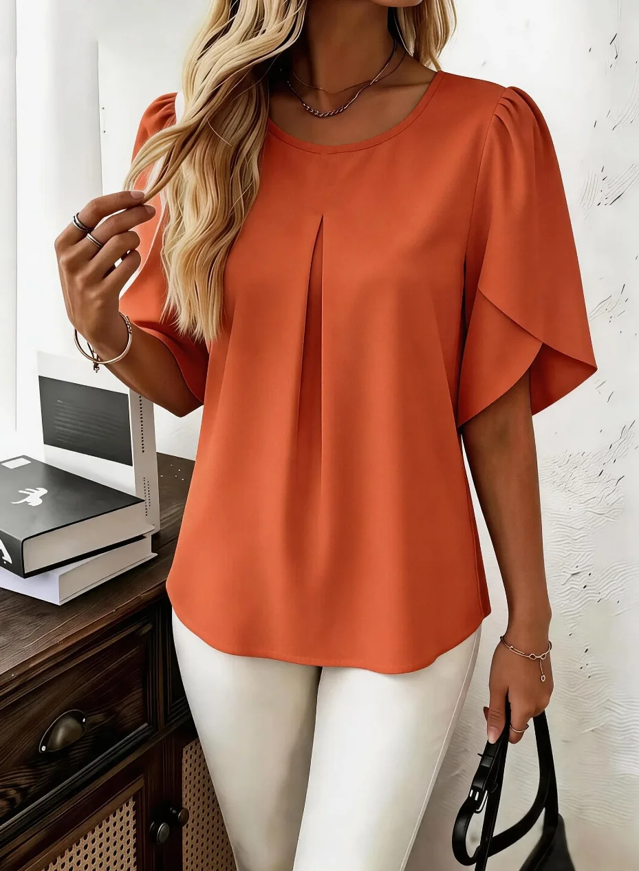 2026 summer new style temperament top, covering flesh and slimming, versatile and fashionable shirt