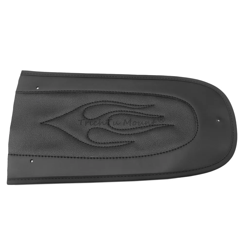 Motorcycle Accessory Flame Stitch PU Leather Rear Fender Bib Cover Pad For Harley Touring Road Glide FLTRX 2015–2016 Universal