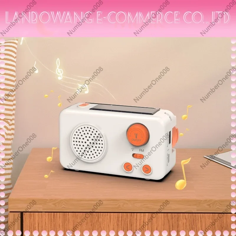 Portable Solar Hand Crank Emergency Radio with Power Bank, All-in-One Disaster Preparedness High-Capacity Multi-function