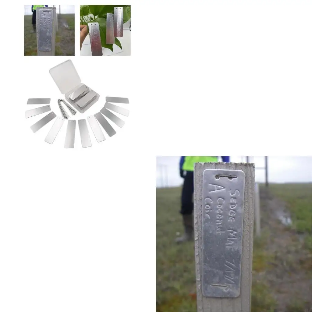 

100Pcs Plant Labels Aluminum Tree Labels Double-Sided Write On Metal Labels Plant Markers Outdoor Identification C5AD