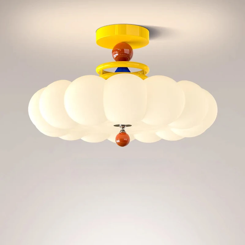 Memphis Colorful LED Pendant Lights Creative Dopamine Cloud Ceiling Lamps Children's Bedroom Living Room Study Cream Luminaires