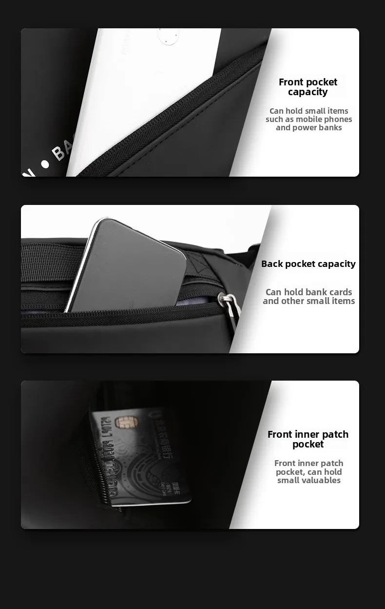 New Men's Single-shoulder Bag: Fashionable, Multi-functional Crossbody Bag, Large-capacity, Simple and Casual Crossbody Bag