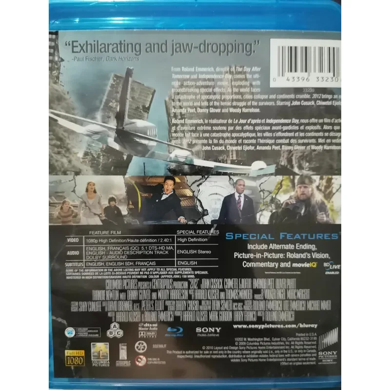Plus Blu-ray 2012 High Definition Movie Disc Collection for Home Theater Entertainment System