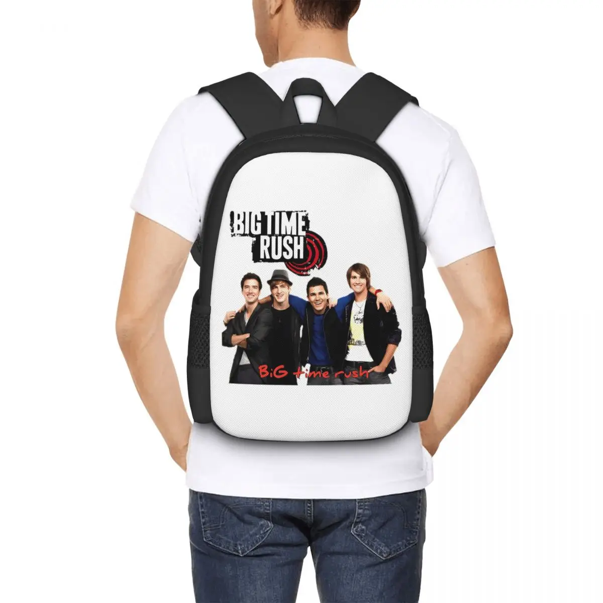 Big Time Rush Music Band Tour Logo Student Backpack School Bag Hiking Travel Daypack for Men Women Fashion Bookbag Shoulder Bags