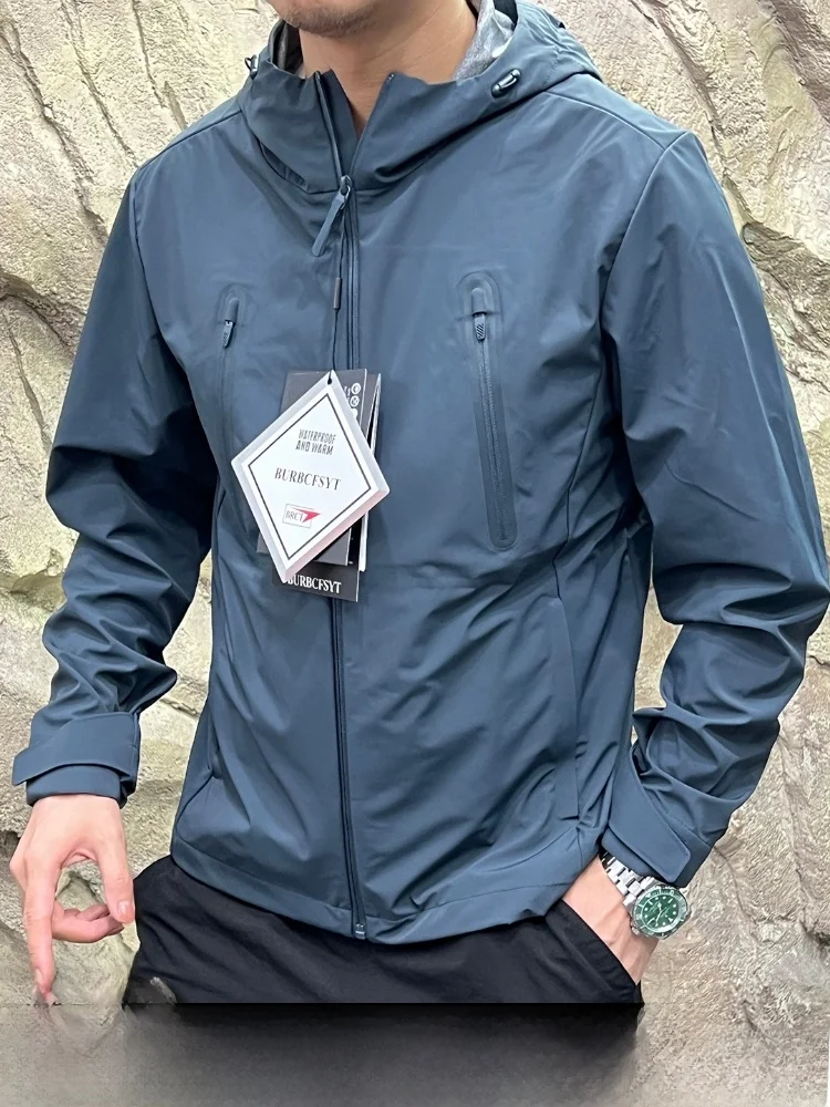 

Высококачественная мужская дышащая мягкая куртка серии D с капюшоном на молнии, водонепроницаемая, ветрозащитная, новинка осени 2021, весенняя повседневная одежда