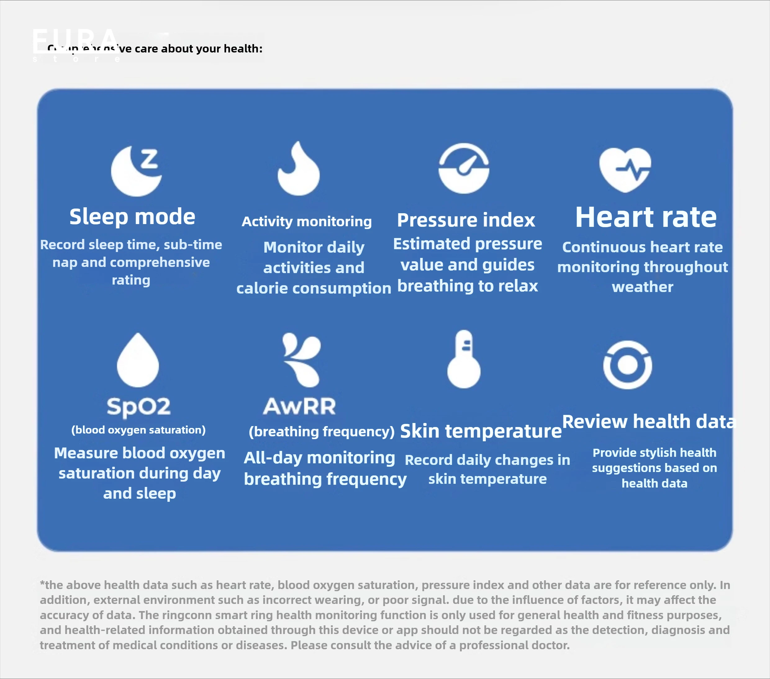 RingConn Gen 1 Anel Inteligente Saúde Fitness Anel 5ATM À Prova D 'Água Bluetooth 5.1 Monitor de Freqüência Cardíaca Sono para Android/IOS
