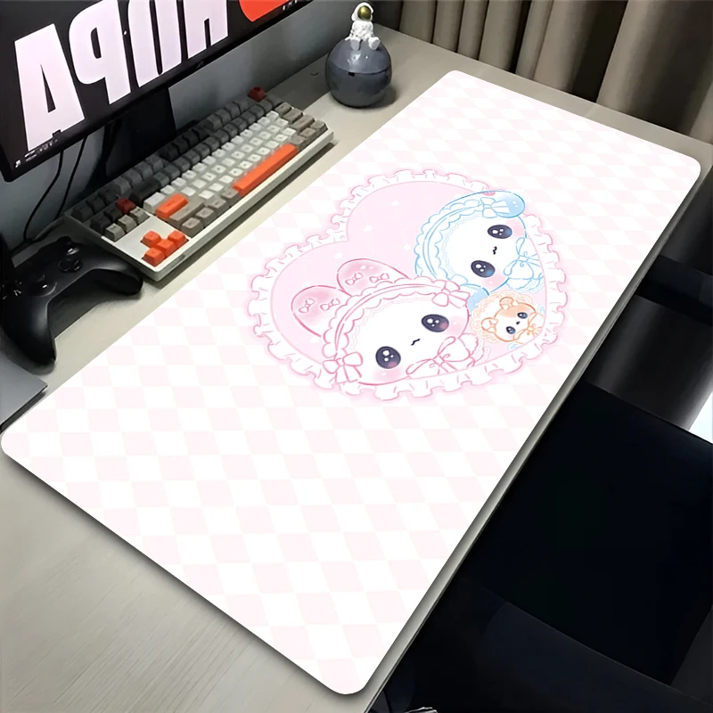 

Kawaii розовый коврик для мыши для ноутбука HD принт аниме коврик для клавиатуры милый клубника черника кролик настольный коврик ПК мультяшный кролик коврик для мыши