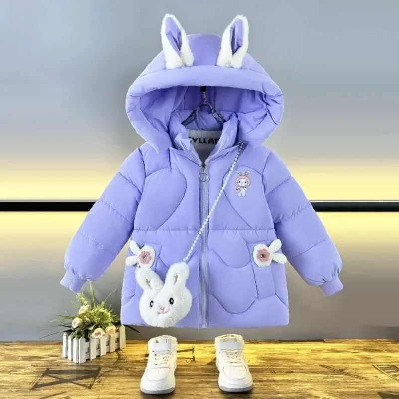 

Winter Warm Jackets for Girls Fashion Fur Hooded Children Girls Waterproof Outwear Kids Cotton Lined Parkas 4T Girls Winter Coat