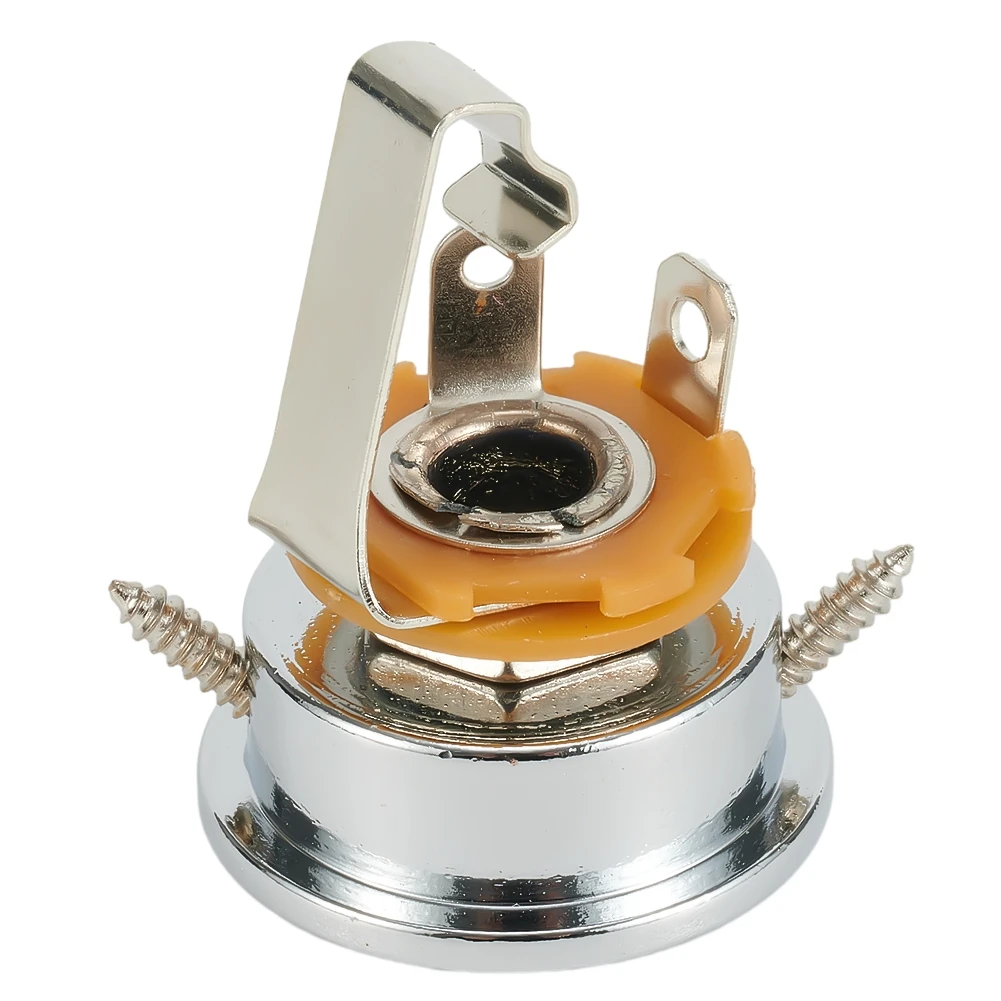 Electric Guitar Jacks Plate Recessed Socket Assembly For Telecaster-Style Instruments Precision-Machined Metal Holder