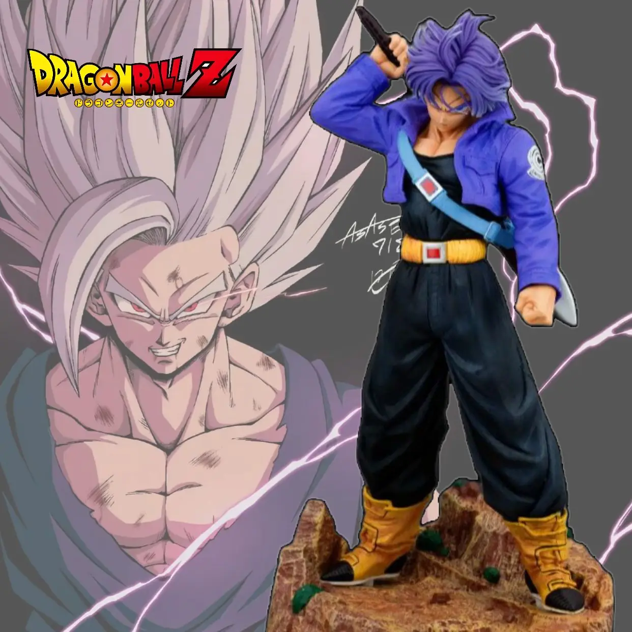 

New 50cm Dragon Ball Trunks Future Warrior Action Figure Pvc Anime Model Desktop Decoration Collections Festival Giofts Toys Kid