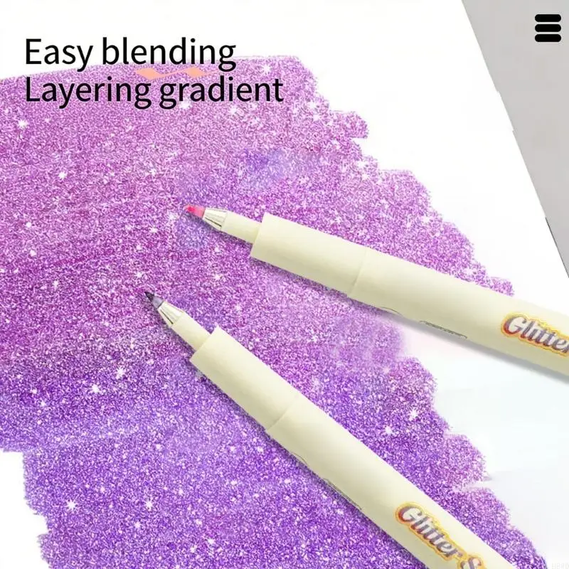 

6 шт. блестящая акварельная кисть-маркер 1 мм с тонким наконечником флуоресцентная ручка для рисования для художников, студентов