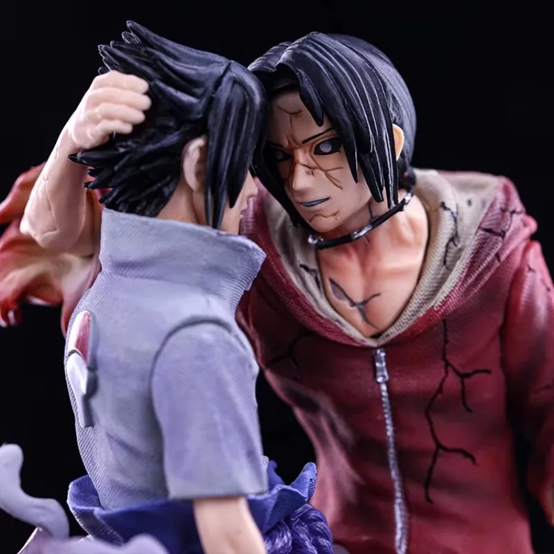 18cm Anime Naruto Figure Naruto Uchiha Sasuke Itachi Brothers Bust Figurine Statue Model PVC Desktop Collection Action Figure To view 3